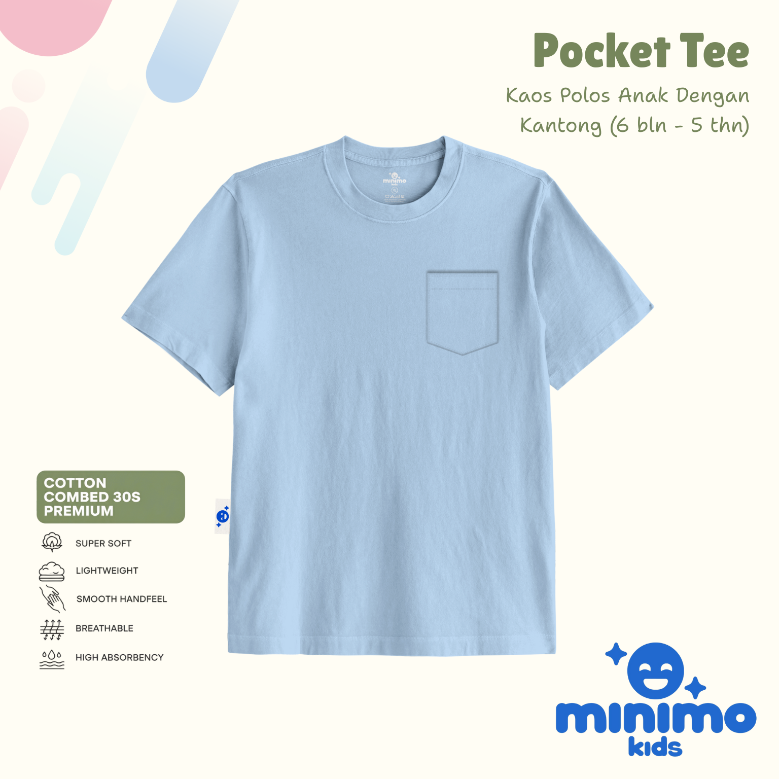 Basic Tee Minimo Kids - sky bluepink